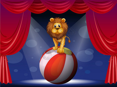 热气球上方的狮子插图背景图片