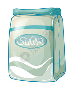 一包糖在白色背景上的插图图片