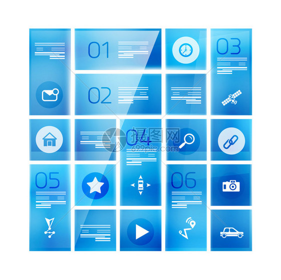 现代玻璃几何设计模板可以用作信息图标号横幅背景模板块图片