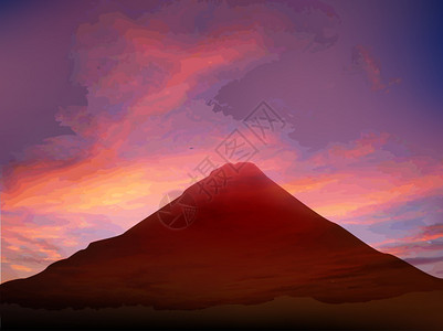 富士山日出落背景图片