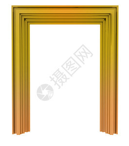 孤立的金色装饰门框插图图片