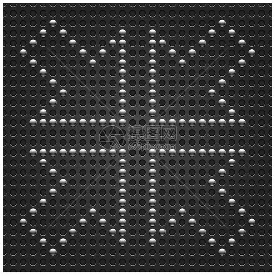 4个无缝模式纹理上的金属铬箭头路标深灰点拳击背景此插图保存了格式图片