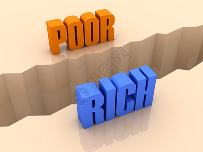 poor和rich两个字在两边分开图片