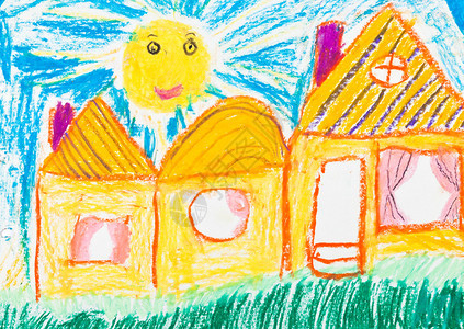 儿童绘画太阳光图片