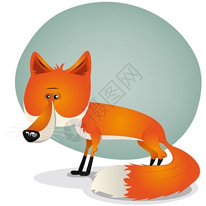 说明一个漫画可爱的红色和橙色毛发狐狸角色图片