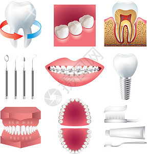牙齿保健和口腔生物学光现实图片
