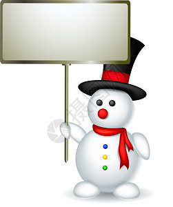 带空白符号的雪人矢量插图图片