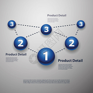 蓝色编号连接的球形设计自由编辑矢量图片