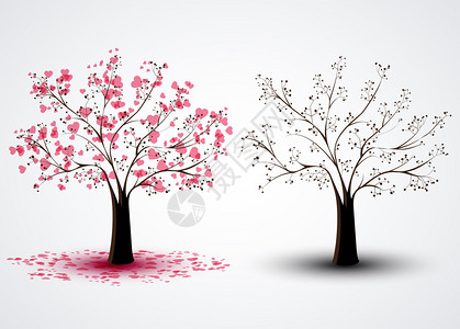 两棵树卡通图片