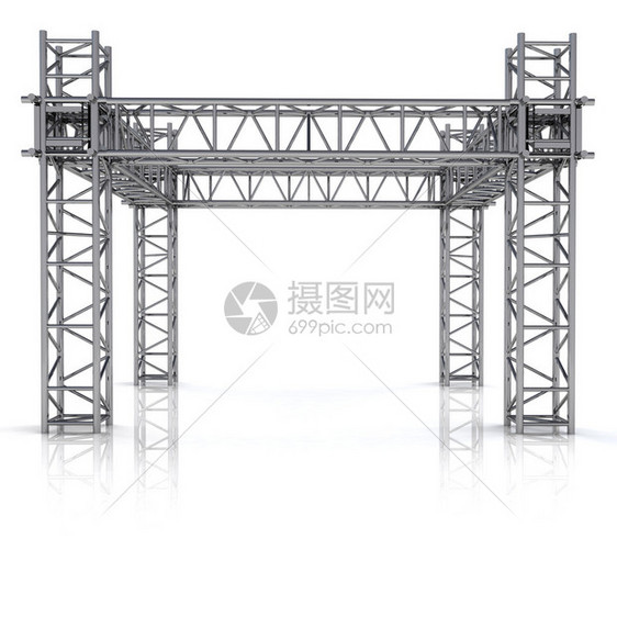 简单的铁新建筑物建筑框架图插图片