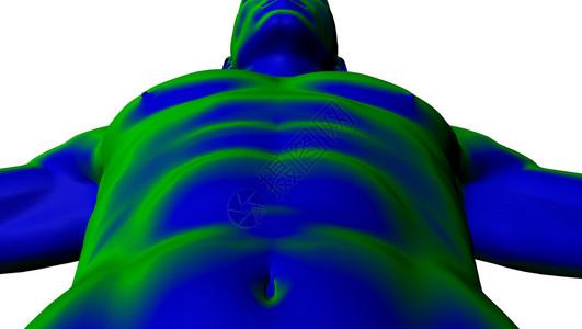 男身体形状的3d渲染插图图片