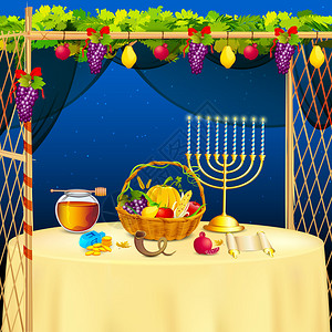 用于庆祝Sukkot的装饰苏图片