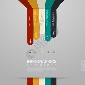 信息图表矢量设计模板五颜六色的图表为您的商业和财务报告提供创图片