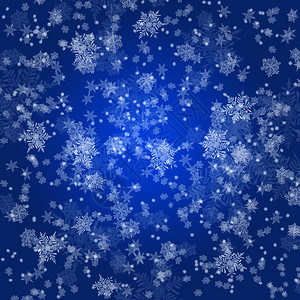 蓝色圣诞背景与白色雪花图片