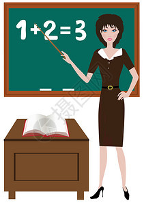 黑板教室的矢量教师背景图片