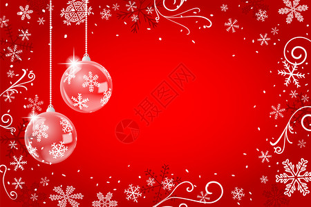 带雪花的红色圣诞节背景矢量插图背景图片