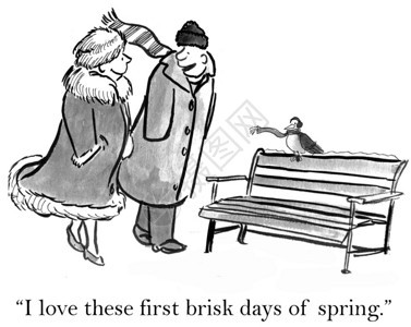 卡通插图喷雾泉日我喜欢春天的图片