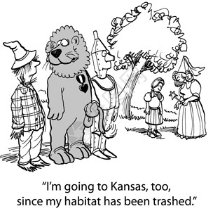 卡通插图狮子还不如去堪萨斯我也要去堪萨斯图片