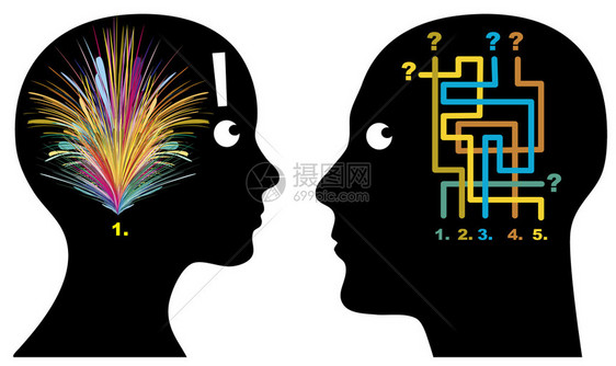男人和女人以不同的方式思考图片