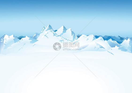 雪中的高山图片