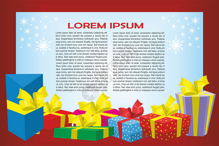圣诞节背景带礼物和文字空图片