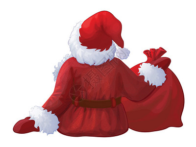 圣诞老人,圣诞老人回来的向量被隔离了插画