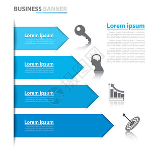 商业箭头横幅挂图矢量图示可用于布局图表数字选项网络背景图片