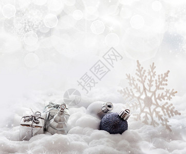 带白雪花的浅蓝抽象圣诞节背景Blightbl图片