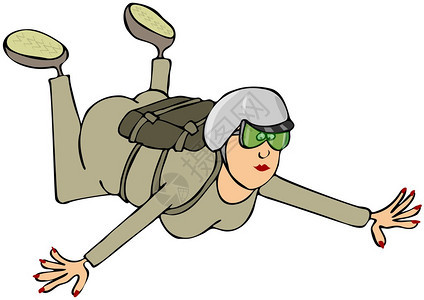 这个插图描绘了一位女在自由坠落时图片