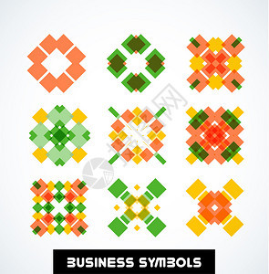 商业几何形状符号图标集图片