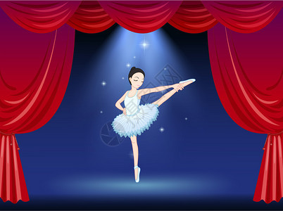 展示舞台上的芭蕾舞女芭蕾舞背景图片