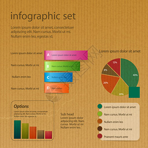 棕色纸纹理背景上的信息图表背景图片