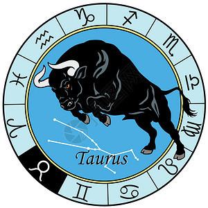 黄金牛或占星学zodiac标志白色图片