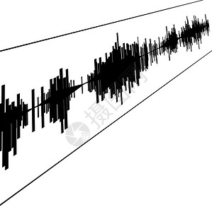 白纸背景的黑地震图图片
