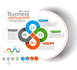 业务信息图表矢量背景图片
