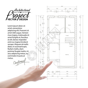 人手在房屋蓝图上指点建筑图片