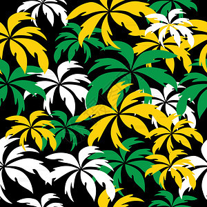 牙买加棕榈树的颜色无背景图片
