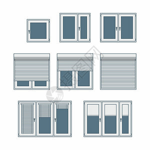带有jalousies矢量插图片