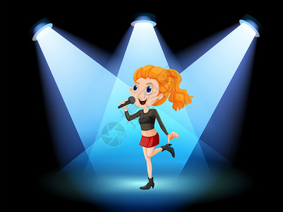 舞台上歌手的插图背景图片
