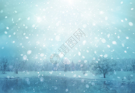 冬季场景降雪背景图片
