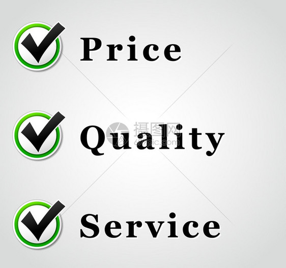 最佳价格质量和服务的矢量图解图片