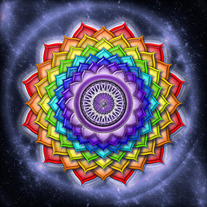 曼陀罗脉轮的插图立即下载版正插画  |五颜六色的脉轮球体的插图