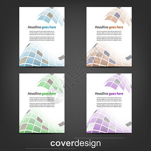 一套机构传单海报模板或封面设计矢量图解带有内容位置的设计或创造编辑单图片