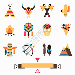 带有美国民族符号的部落土著偶像图片