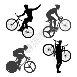 运动员和固定装备自行车图片