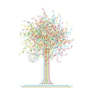 彩色抽象网络树图片