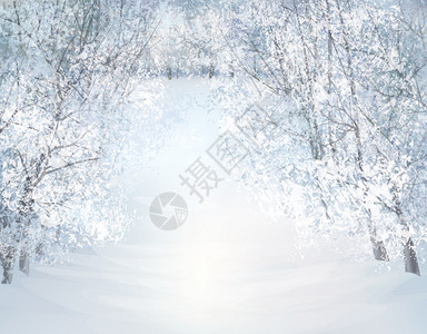 矢量冬季雪景图片