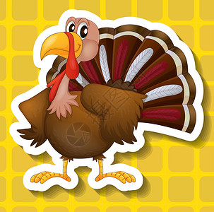 感恩节关闭火鸡的插图插画