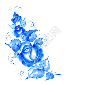 Gzhel风格的蓝色花纹图片