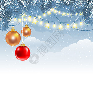 圣诞节冬季背景有fir分枝图片